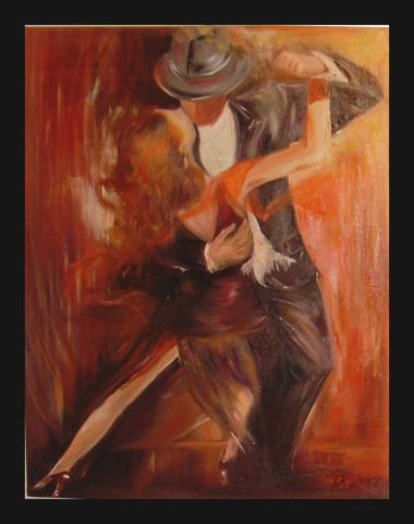 Danseurs tango argentin - Peinture - Angela Folcher