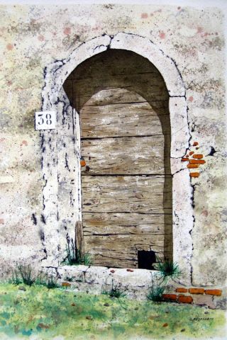 vieille porte - Peinture - silano
