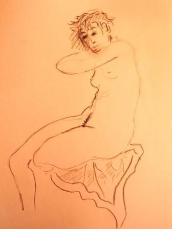 Femme assise - Peinture - mario