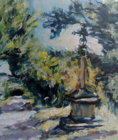 La croix sur le chemin de Toutes Aures - Peinture - PHILIPPE ARLAUD La croix sur le chemin de Toutes Aures - Peinture - PHILIPPE ARLAUD