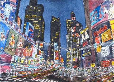 Manhattan à New York  - Peinture - ROGER J