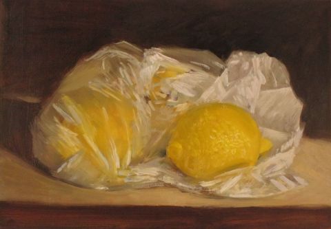 Citrons et le sac en plastique - Peinture - MONIQUE SHAW