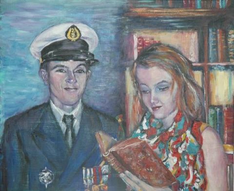 la mer entre dans les livres - Peinture - Sophie Hair la mer entre dans les livres - Peinture - Sophie Hair