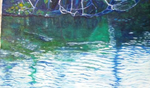 rivière harmonie bleue - Peinture - DANIELE MORGANTI