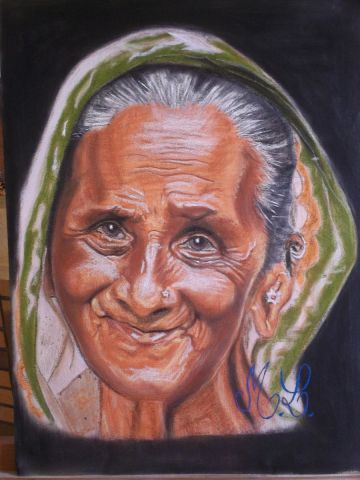 mamie indienne - Peinture - Murielle LACOUR