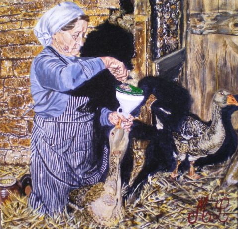 L'artiste Murielle LACOUR - la gaveuse d'oie