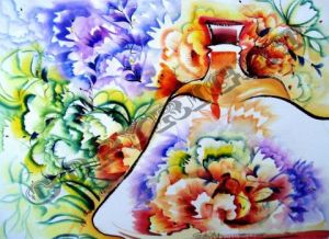 Peinture de jose Gietka : Le flacon de parfum