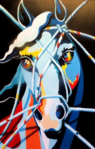 Cheval enlaçé - Peinture - MURIEL AUSTRUY Cheval enlaçé - Peinture - MURIEL AUSTRUY