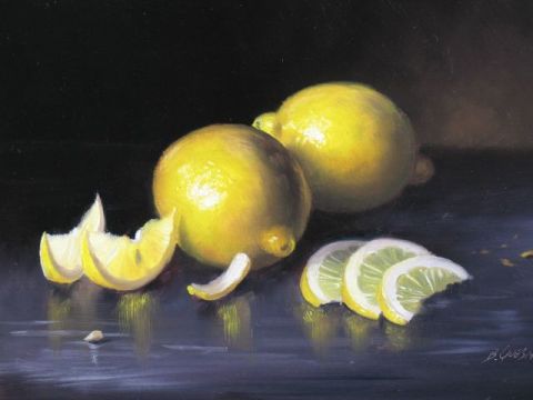 citrons et rondelles - Peinture - BENOIT QUESNEL