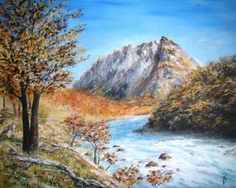 Torrent de haute montagne - Peinture - Daniele KECHIDI