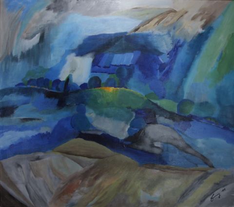 Au bord du Fjord - Peinture - Albert Enz
