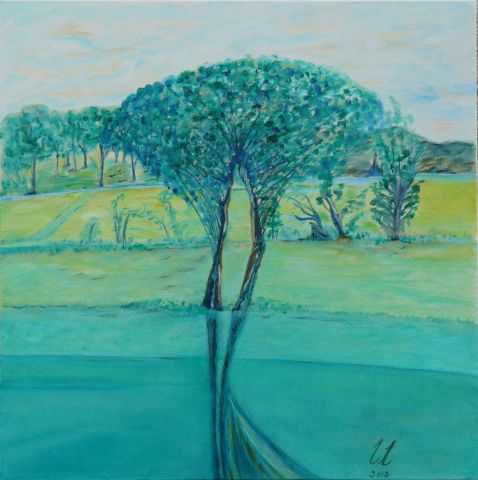 Au pied de mon arbre - Peinture - Muriel Leveque