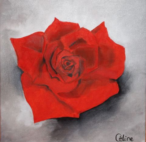 La rose  - Peinture - Celine MARCHAND