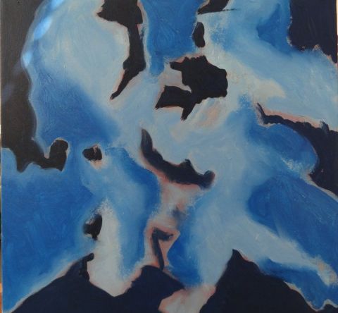 abstraction bleue - Peinture - Christiane Jousset