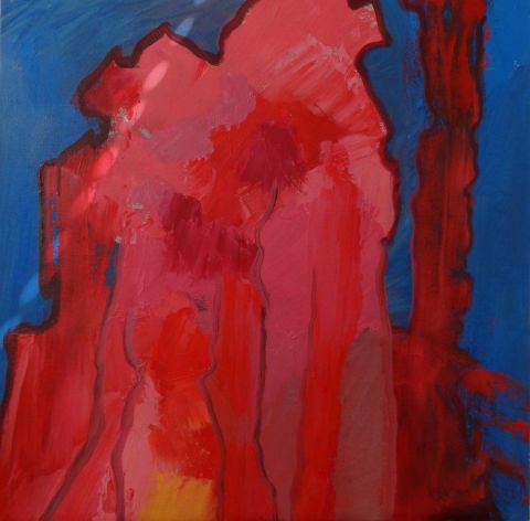 L'artiste Christiane Jousset - abstraction rouge-2