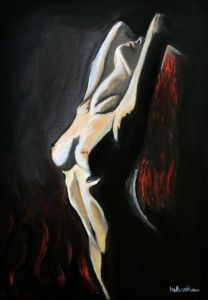 Dessin de Helene Roux: Reflet abstrait d'un corps dénudé