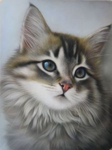 Peinture de Christian Michaut: Myra, les yeux bleu