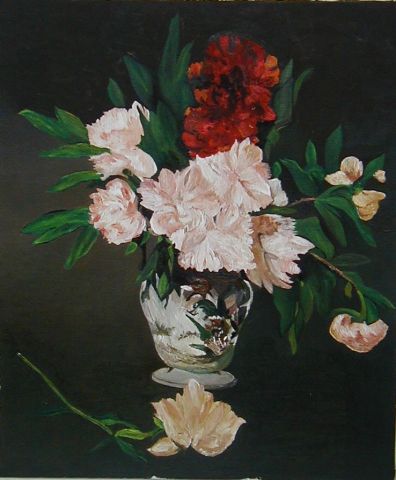 copie de : les pivoines de Manet - Peinture - Gerard MUSELET copie de : les pivoines de Manet - Peinture - Gerard MUSELET