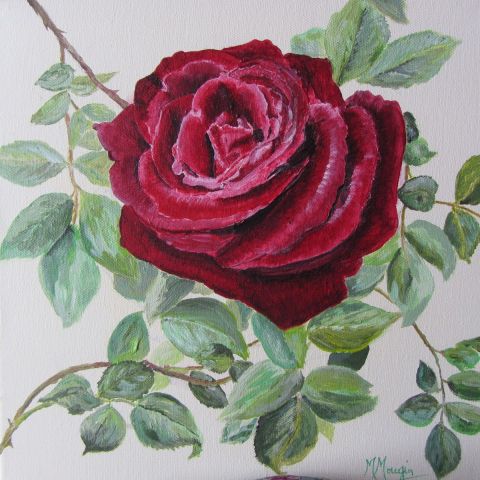 Rose de mon jardin - Peinture - MONE