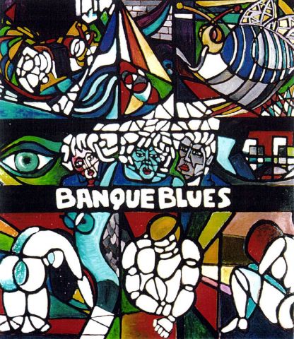 BANQUE BLUES - Peinture - Gerard Lesoeur
