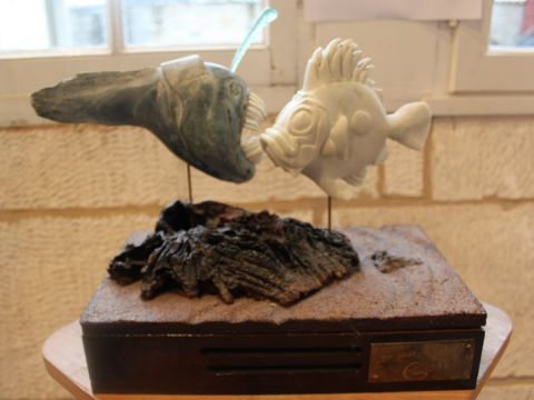 baudroie male femelle - Sculpture - Pierre GOGO