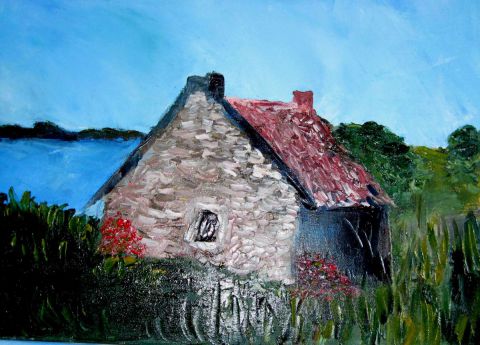 La petite maison en pierre - Peinture - Maryaude