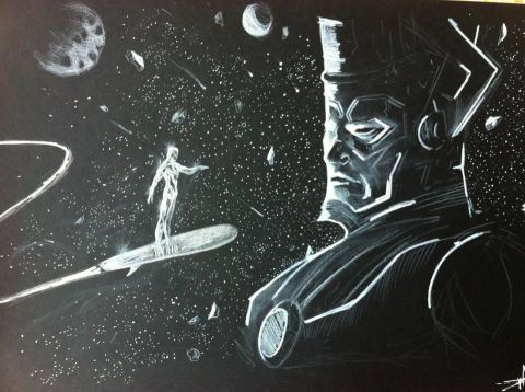 L'artiste Anthony Darr  - Silver Surfer VS Galactus 