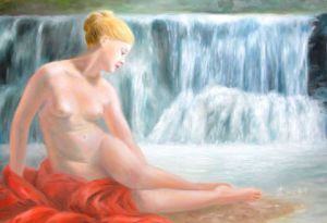 Voir cette oeuvre de Jean-Joseph Chevalier: Nymphe à la cascade