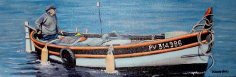 Pêcheur à Collioure - Peinture - Christian D'AGOSTINO