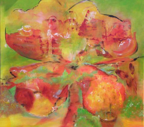 Le jardin d'Aglaé - Peinture - Rosiane Priam Le jardin d'Aglaé - Peinture - Rosiane Priam