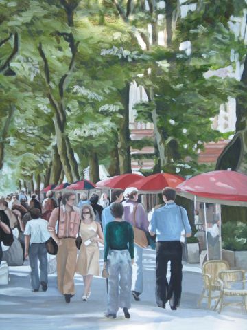 le cours Mirabeau (Aix en Provence) - Peinture - jean pierre felix le cours Mirabeau (Aix en Provence) - Peinture - jean pierre felix