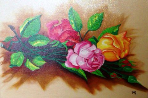 Les roses - Peinture - Miker