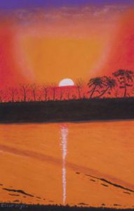 Voir le détail de cette oeuvre: Coucher de soleil au ciel rouge