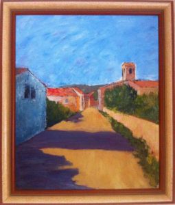Peinture de Mily: Bugarach, vue sur le village