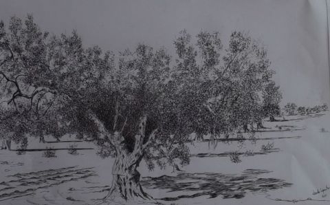 olivier djerba encre - Peinture - charles 