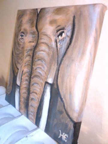 L'artiste HE  - Couple d'éléphants
