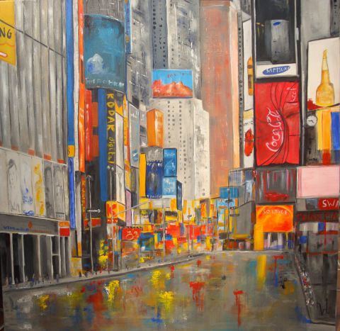 Colors in town - Peinture - VERONIKA L Colors in town - Peinture - VERONIKA L