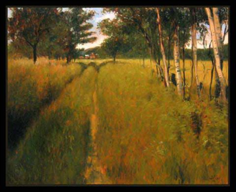 chemin hautes herbes - Peinture - Jean Louis Courteau