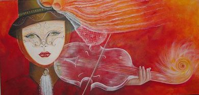 L'artiste therese collier - La violoniste masquée