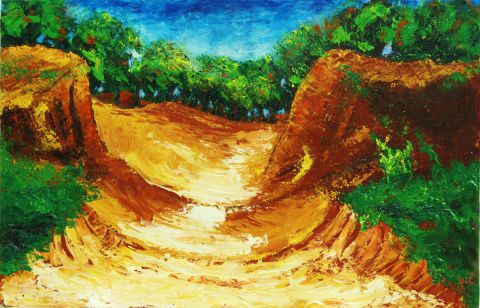 Le chemin des ocres - Peinture - gilda campanella