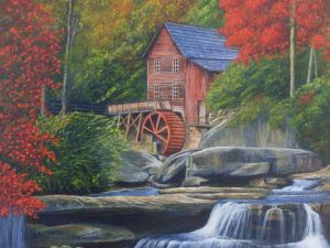 Voir cette oeuvre de Albert Nic du Rocher: L'automne au moulin