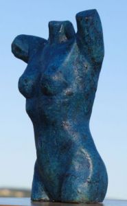 Sculpture de Didier MALLARD: buste femme patiné