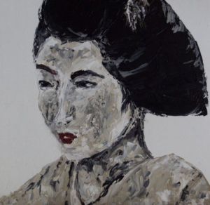 Peinture de cecile guiard: Geisha blanche