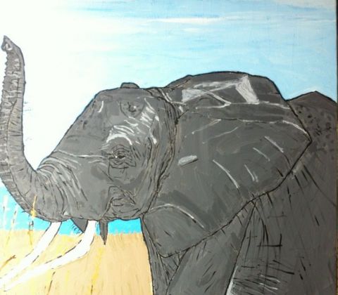 ELEPHANT AFRICAIN - Peinture - DJL