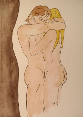 Couple amoureux - Peinture - chantalthomasroge