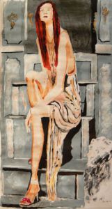 Peinture de Arsene Gully: Femme au bord de la fontaine