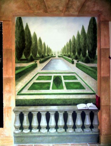 JARDIN A LA FRANCAISE - Peinture - isabelle zimmermann JARDIN A LA FRANCAISE - Peinture - isabelle zimmermann