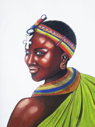 Femme Samburu du Kenya - Dessin - alvesc Femme Samburu du Kenya - Dessin - alvesc