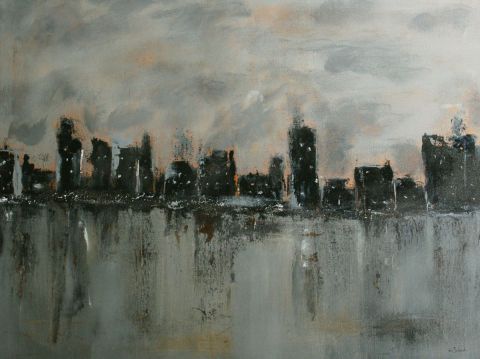 City - Peinture - Laurence GIRERD