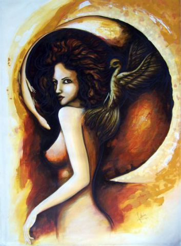 El Angel Se Va - Peinture - Fabian Fernandez